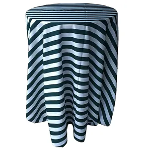 Green & White Stripe Tablecloth