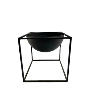Black Metal Tube Planters
