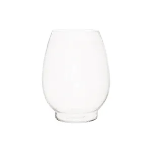 Clear Glass Egg Shaped Vase