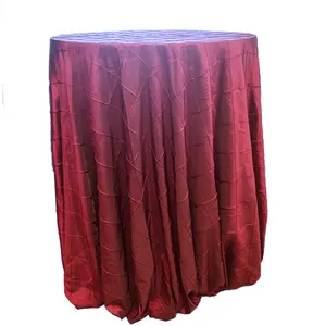 Burgundy Pin-Tuck Taffeta Tablecloth