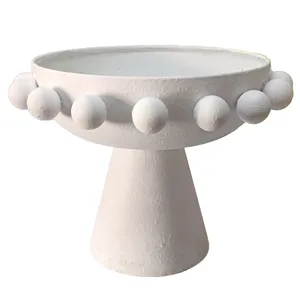 White Modernist Footed Vase with Baubles - Medium