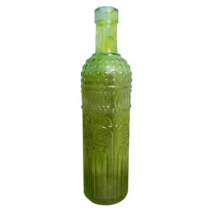 Green Bottle Bud Vase - Tall
