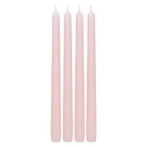 Smooth Tapered Blush Pink Dinner Candle