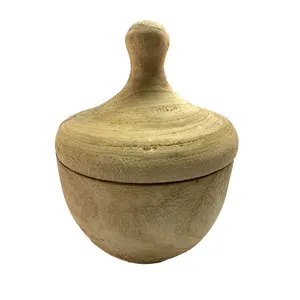 Raw Wood Bowl With Lid