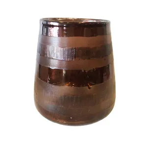 Brown Ethnic Hurricane Vase