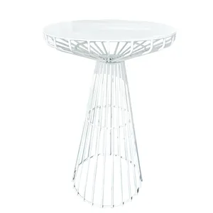 White Metal Wired Cocktail Table 