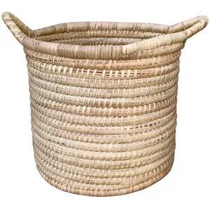 Grass Woven Basket - Medium, With Handles