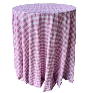 Pink & White Checkered Tablecloth