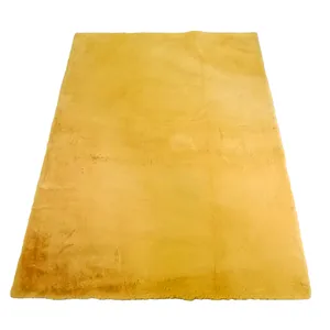 Yellow Fluffy Carpet Rug