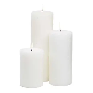 Pillar Candles - White, H: 8cm