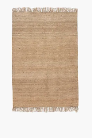 Natural Jute Carpet Rug with Fringing