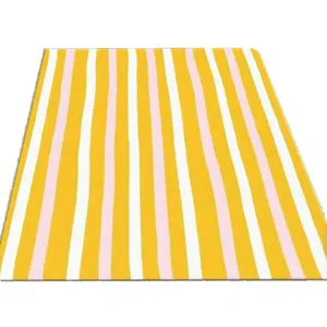 Yellow, Pink & White Carpet Rug