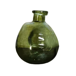 Green Rounded Bottle Vase
