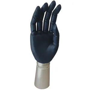 Black Poseable Wooden Art Hand