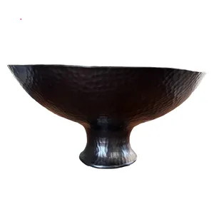 Black Hammered Footed Bowl