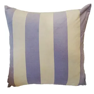 Lilac & White Striped Cushion Cover