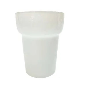 White Glass Flower Pot Vase
