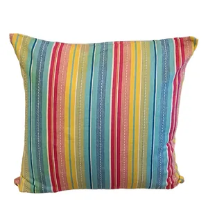 Multicoloured Striped Cushion Cover