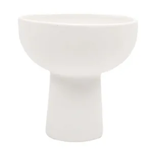 White Modernist Footed Vase
