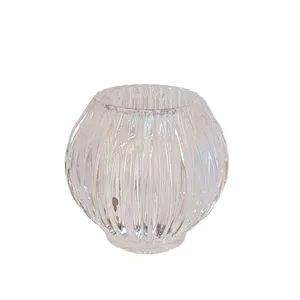 Clear Glass Ribbed Votive