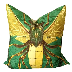 Green Insect Cushion Covers