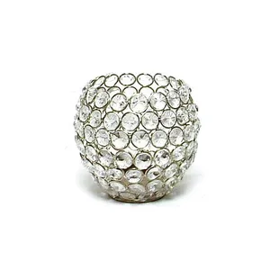 Crystal Beaded Rounded Votive