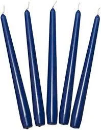 Smooth Tapered Navy Blue Dinner Candle