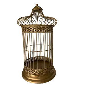 Gold Cylinder Bird Cage