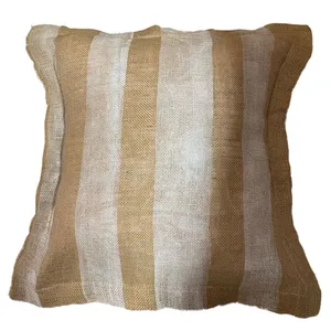 Hessian Striped Cushion Covers