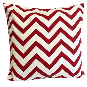 Red & White Chevron Cushion Covers