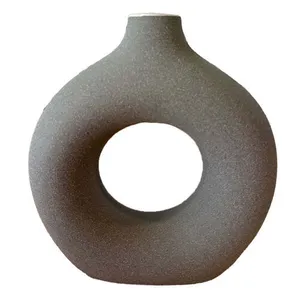 Light Grey Donut Vase
