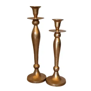 Gold Metal Candlestick 35cm