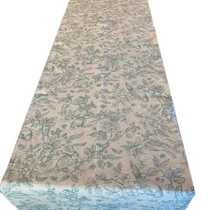 Green Bird Linen Runner