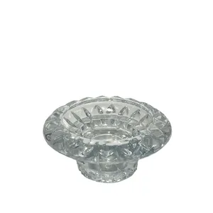 Clear Cut Glass Candleholder 