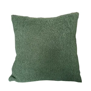 Deep Green Sheepskin Cushion Cover