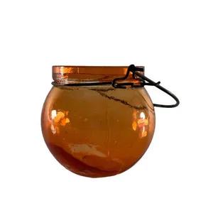 Orange Ball Glass Hanging Votive