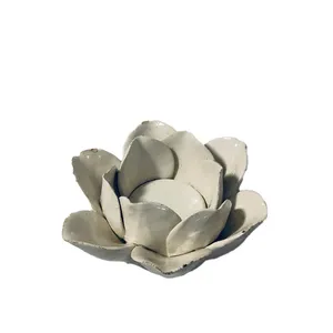 White Porcelain Flower Votive 