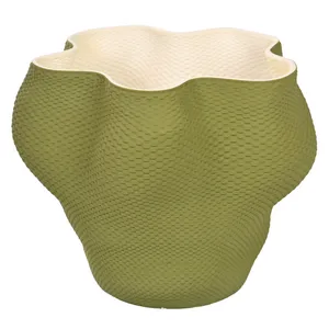 Green Wavy Knitted Pot