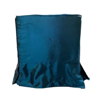 Teal Taffeta Ottoman Covers 