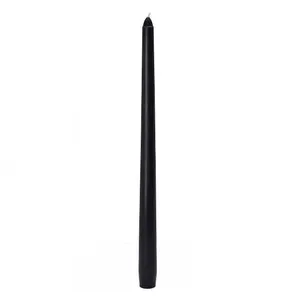 Smooth Black Tapered Dinner Candles