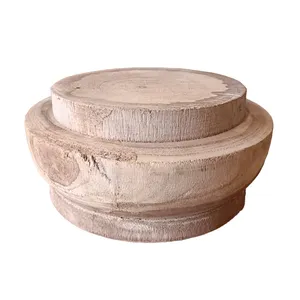 Raw Wood Tall Base Candle Holder