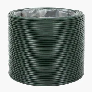 Green Layered Basket Vase