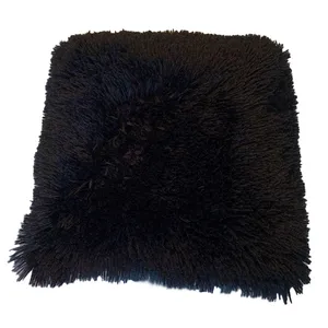 Black Shaggy Cushion Cover