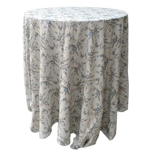 Stone & Blue Floral Tablecloth
