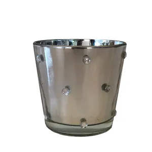 Mirror Vase with Crystal Studs