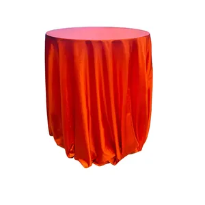 Burnt Orange Crushed Taffeta Tablecloth