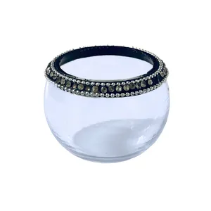 Glass & Diamante Ball Shaped Votive