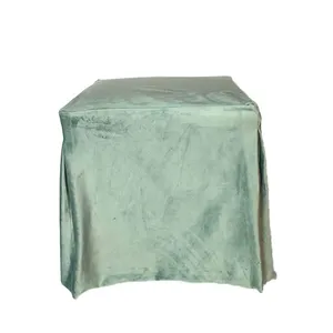 Duck Egg Velvet Ottoman Cover
