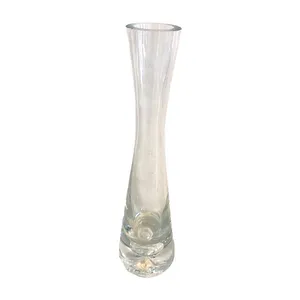 Clear Glass Hourglass Bud Vase