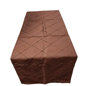 Chocolate Pin-Tuck Taffeta Runner